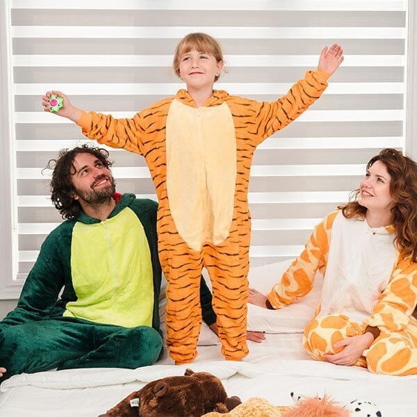 Dinosaur Hoodie Pajamas For Couples - BigBeryl