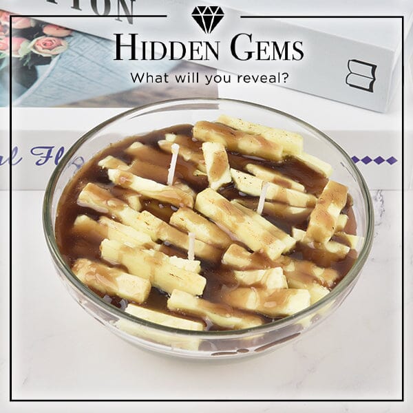 Hidden Gems French Fries & Gravy Novelty Candle | 1 Ring Inside | All Hidden Gems B1G1 25% Off! Simple magazineracksdirect 