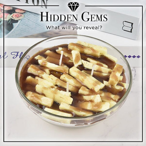 Hidden Gems French Fries & Gravy Novelty Candle | 1 Ring Inside