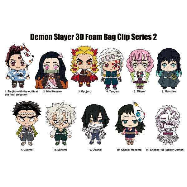 3D Demon Slayer Character Clip Hanger Blind Bags (1pc) | NEW Styles! Simple magazineracksdirect 