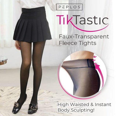 Peplos Tiktastic Faux-Transparent Fleece Tights | NEW Colors! | As Seen On Social!