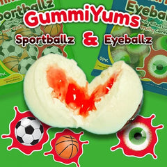 GummiYums! EyeBallz & SportBallz (8pc) | Marshmallow Candy W/ Sour Fruity Centre | Ships Nov Preorder magazineracksdirect 