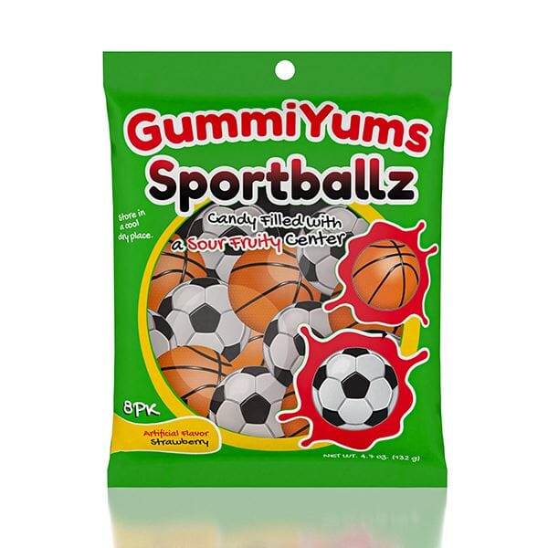 GummiYums! EyeBallz & SportBallz (8pc) | Marshmallow Candy W/ Sour Fruity Centre | Ships Nov Preorder magazineracksdirect GummiYums! SportBallz (8pk) 