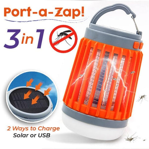 Port-A-Zap! The Portable 3-in-1 Mosquito Killer, Solar Lantern & Flashlight